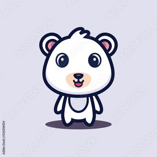 art illustration design concept mascot symbol icon cute animal of polar bear © Aflian