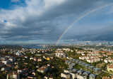 Rainbow in the Istanbul Bosphorus Drone Photo, Uskudar Istanbul, Turkey