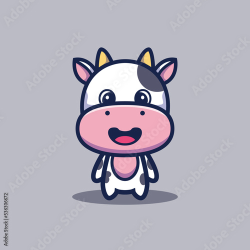 art illustration design concept mascot symbol icon cute animal of cow