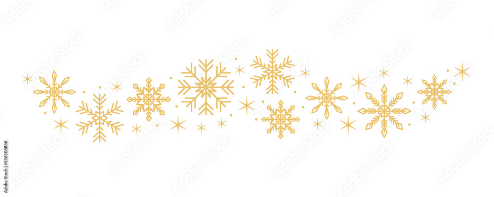 snowflakes and stars wave border isolated snowflakes and stars wave border isolated
