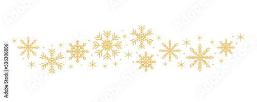 snowflakes and stars wave border isolated