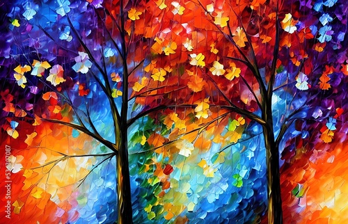 Illustration of autumn mood  mosaic.