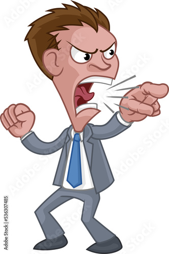 Angry Boss Business Man In ...