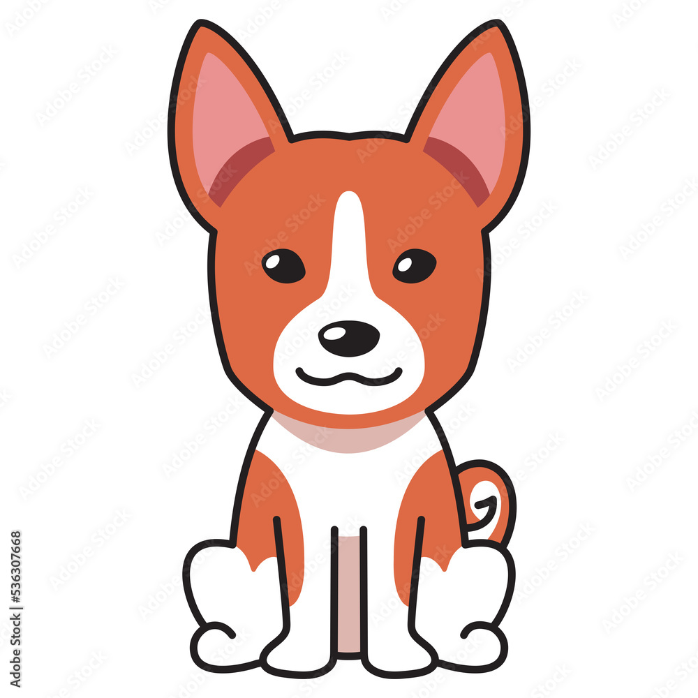 Cartoon character basenji dog for design. Cartoon character basenji dog for design.