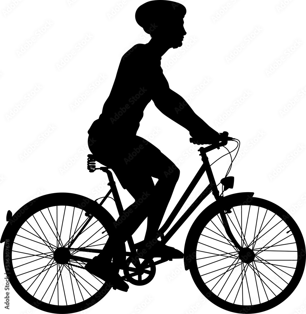 Obraz premium Bike and Bicyclist Silhouette