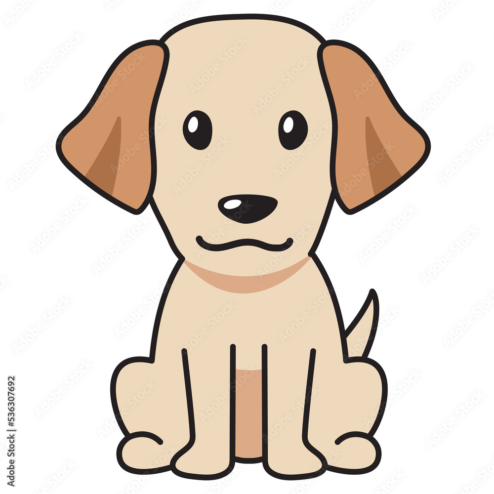 Cartoon character labrador retriever dog for design.