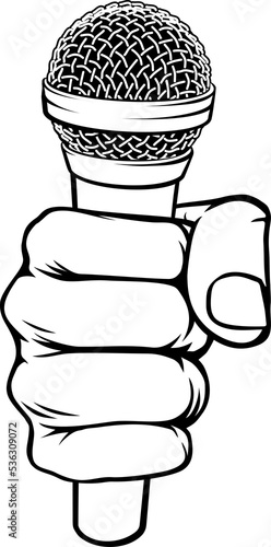 Fist Hand Holding Mic Micro...