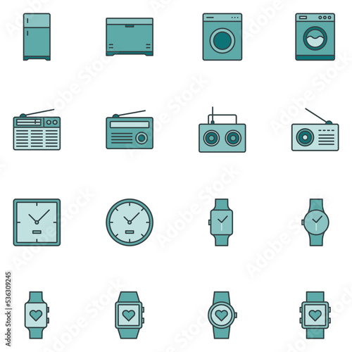 Electronic Device Filled Line Icon Set