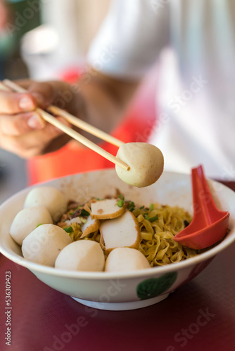 Photography Fish ball noodles