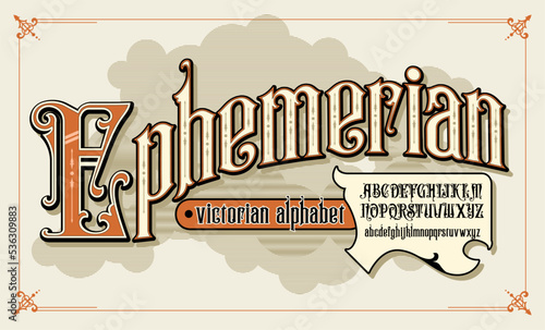 Victorian ephemera vintage victorian alphabet font vector
