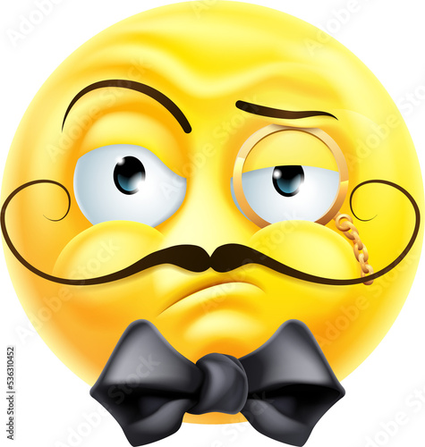 Arrogant Posh Snooty Gentleman Emoticon Emoji Icon photo