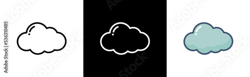 Cloud icon. Fluffy cloud symbol signs, vector illustration