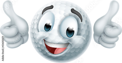 Golf Ball Emoticon Face Emo...