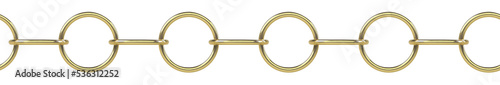 Seamless golden curb chain PNG clip art cut out on transparent background 