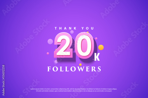 20k followers with cute circle decoration.