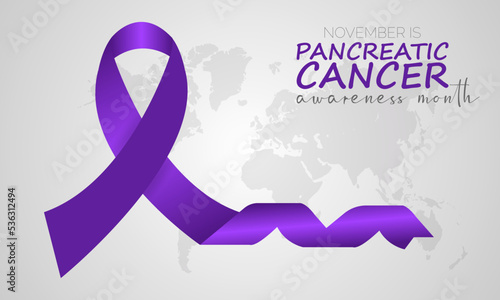 Vector illustration on the theme of Pancreatic Cancer Awareness Month observed each year during November banner, Holiday, poster, card and background design.