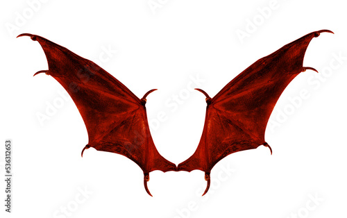 Fotomurale devil wings  isolated on white.