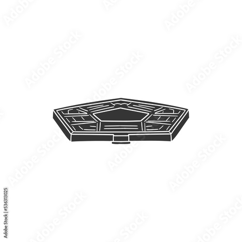 The Pentagon  Icon Silhouette Illustration. Washington DC Vector Graphic Pictogram Symbol Clip Art. Doodle Sketch Black Sign.