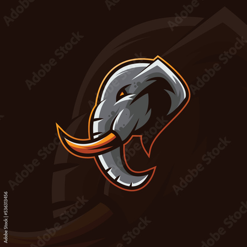 vector design elephant mascot logo with modern illustration concept for printing badges  emblems and t-shirts. elephant head illustration
