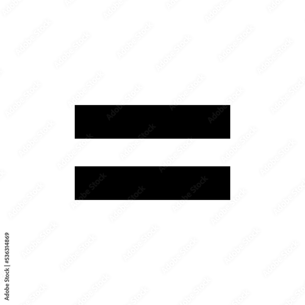 Equal symbol vector illustration isolated on white background. Equal symbol vector illustration isolated on white background.