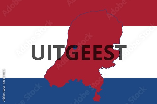 Uitgeest: Illustration mit dem Namen der niederländischen Stadt Uitgeest in der Provinz Noord-Holland photo