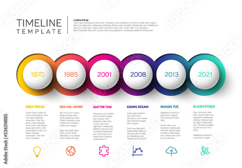 Infographic Milestones Timeline Template with spheres