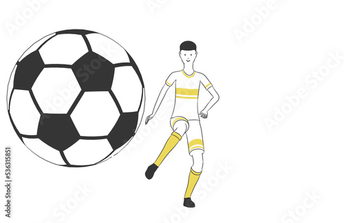 サッカーをする人のシンプルなイラスト