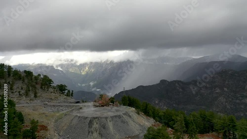 Rain in the Mountains Aerial View 4 K photo