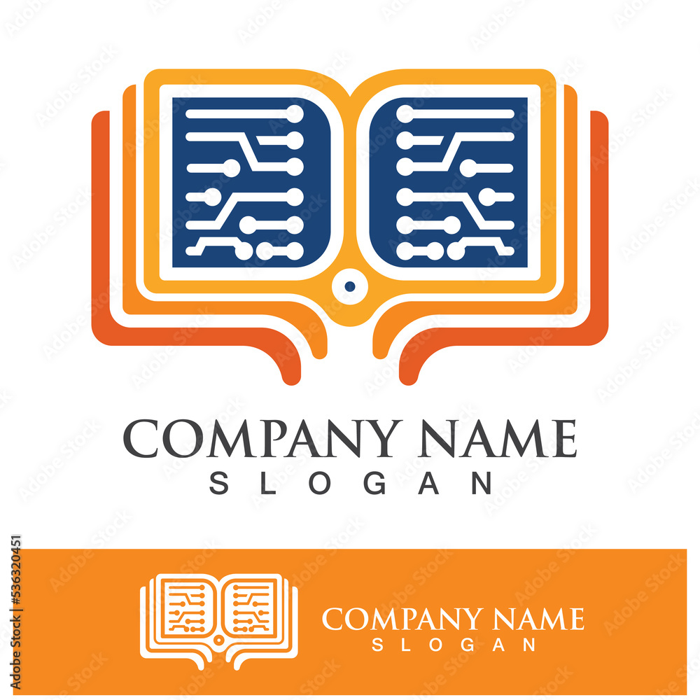 Digital book logo icon technology vector Digital book logo icon technology vector