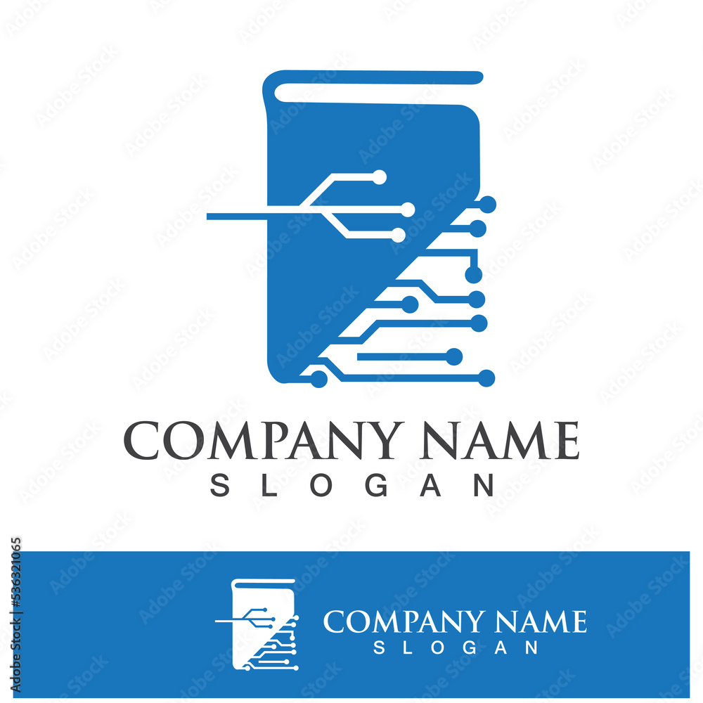 Digital book logo icon technology vector Digital book logo icon technology vector