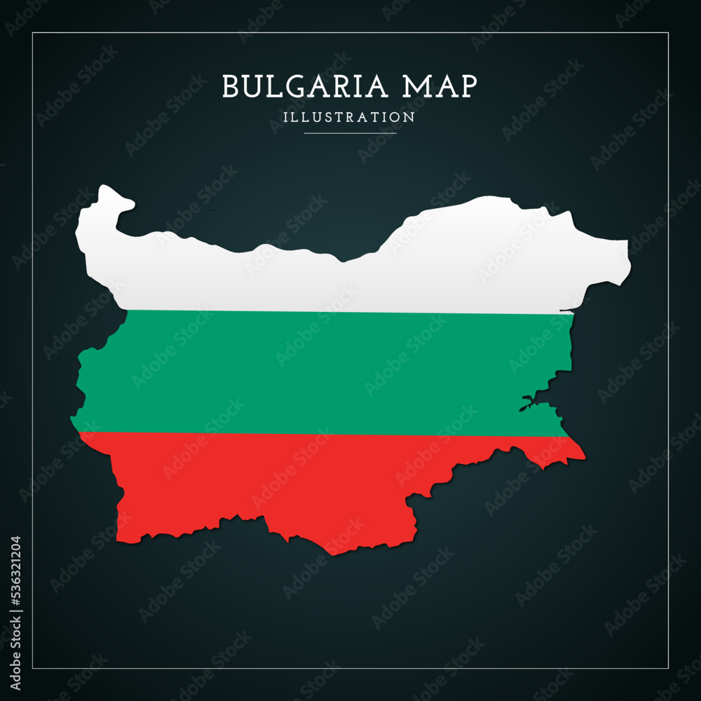 3D Bulgaria Flag Map Vector Illustration 3D Bulgaria Flag Map Vector Illustration
