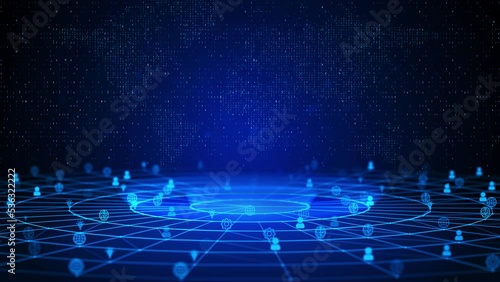 Wallpaper Mural Social Media Network Text Future Digital Technology Ai Cyber Space deep learning Loop Background Digital marketing and social network Teamwork and communication Marketing strategy concept Torontodigital.ca