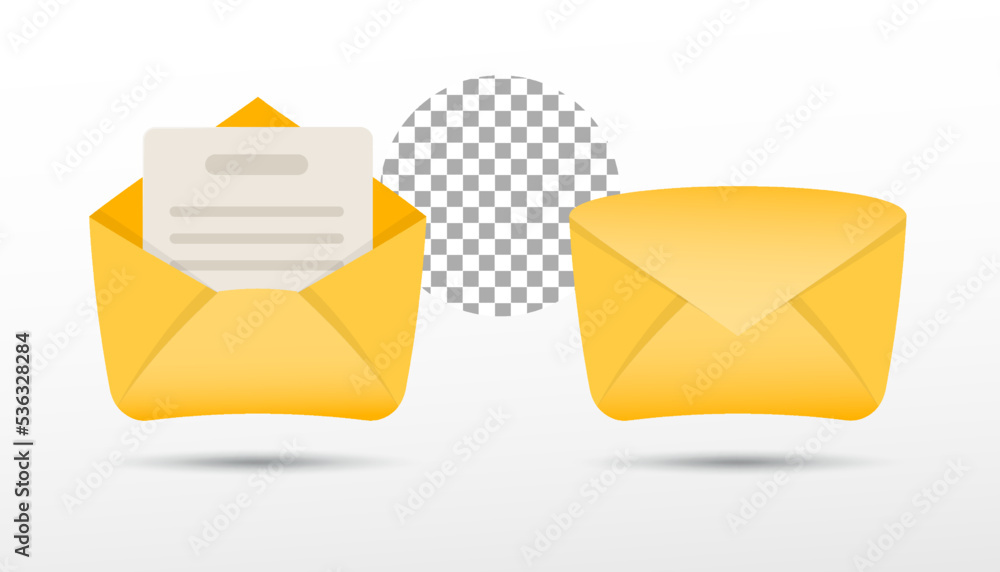 Modern yellow newsletter illustration isolated on white background Modern yellow newsletter illustration isolated on white background