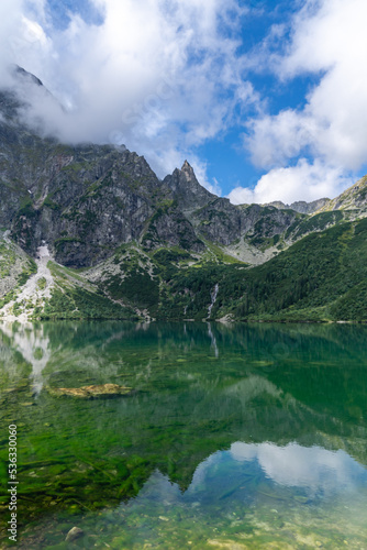Berglandschaft um das Meerauge in der Hohen Tatra in Polen