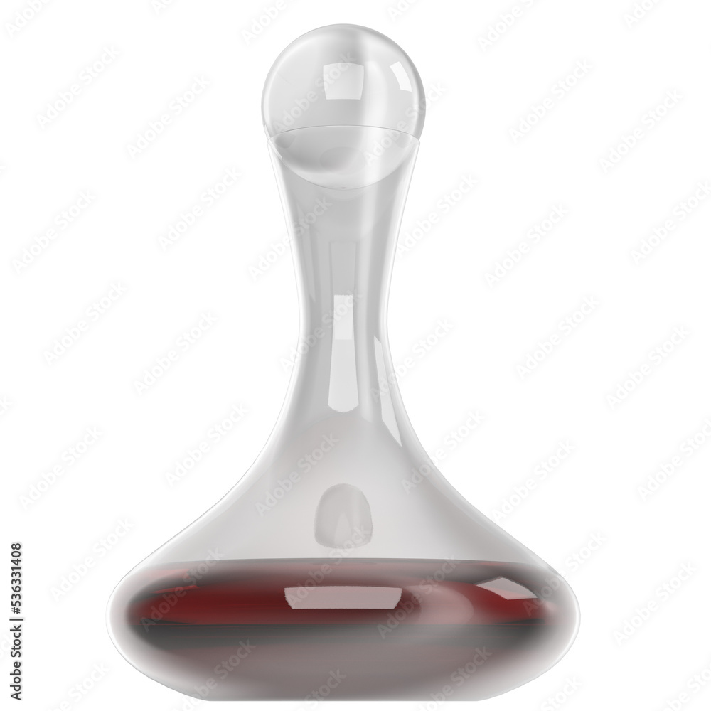 3d rendering illustration of a wine decanter with stopper 3d rendering illustration of a wine decanter with stopper