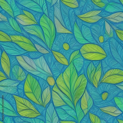 Green seamless pattern  tile  leaves  leaf