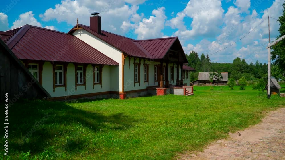 Old village houses made of wooden beams. Old village houses made of wooden beams.