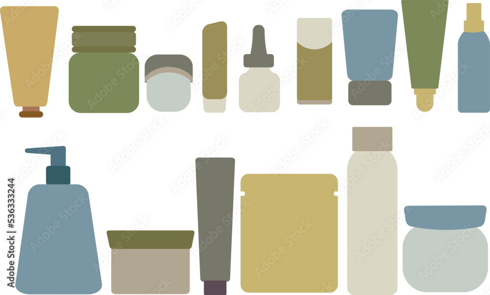 vector set of bottles, skincare pack, vector skincare set, ilustration skincare pack vector set of bottles, skincare pack, vector skincare set, ilustration skincare pack