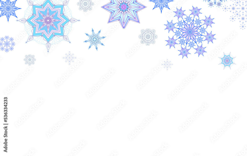 falling geometric snowflakes background