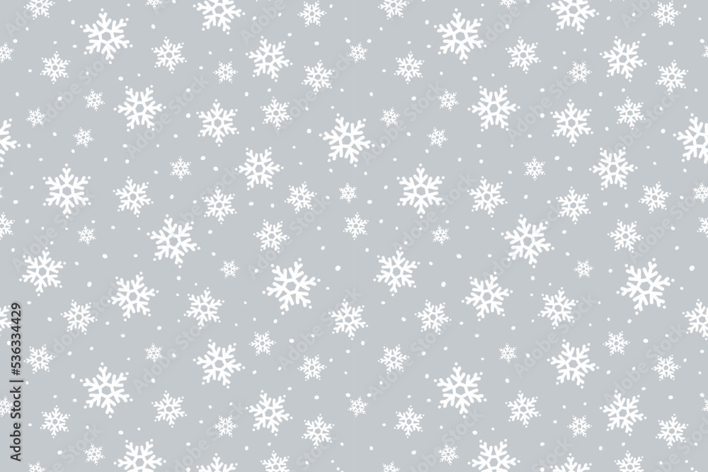 Vector Christmas, new year, gray holidays snowflakes pattern horizontal background. Winter hand drawn texture for print, paper, design, fabric, decor, gift, food wrap, backgrounds Vector Christmas, new year, gray holidays snowflakes pattern horizontal background. Winter hand drawn texture for print, paper, design, fabric, decor, gift, food wrap, backgrounds