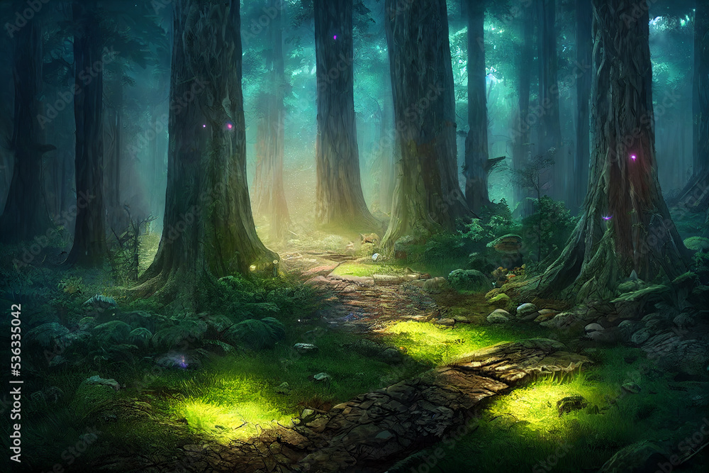 Magical Fantasy Forest Concept Art