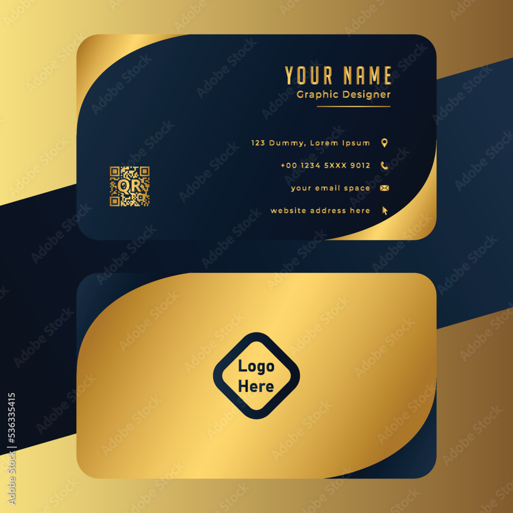 vector template luxury blue and golden color Stock Vector | Adobe Stock