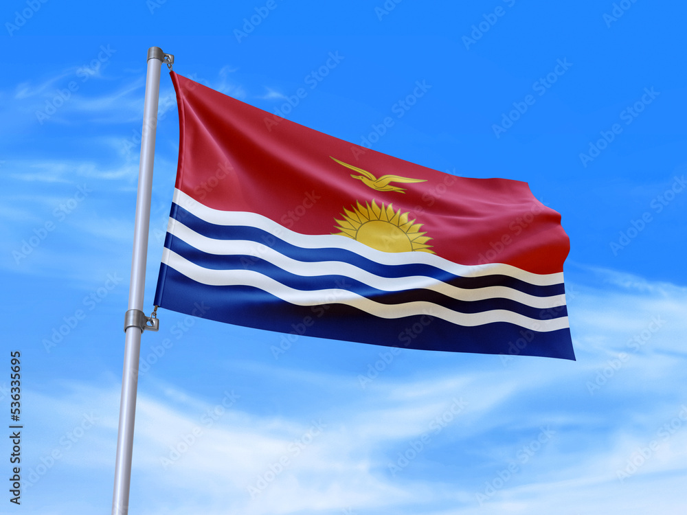 Kiribati flag waving in the wind Kiribati flag waving in the wind