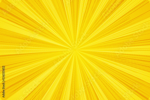 orange sunburst background with rays for comic or other