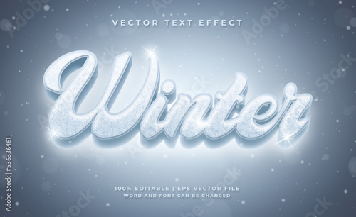 Winter 3d editable text effect template