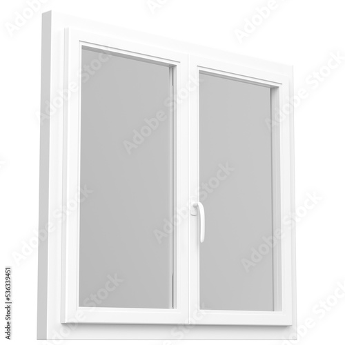 3d rendering illustration of a double flat window