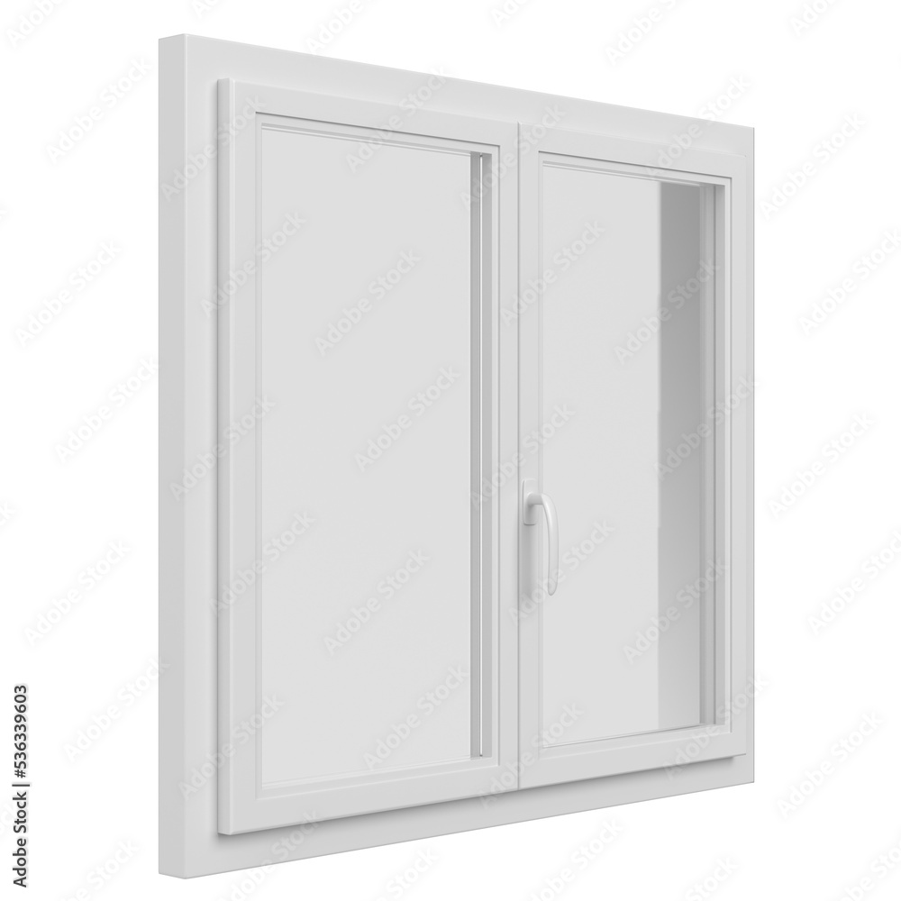 3d rendering illustration of a double flat window 3d rendering illustration of a double flat window