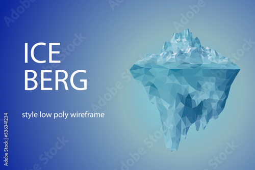 Obraz na plátně Iceberg futuristic polygonal illustration on blue background