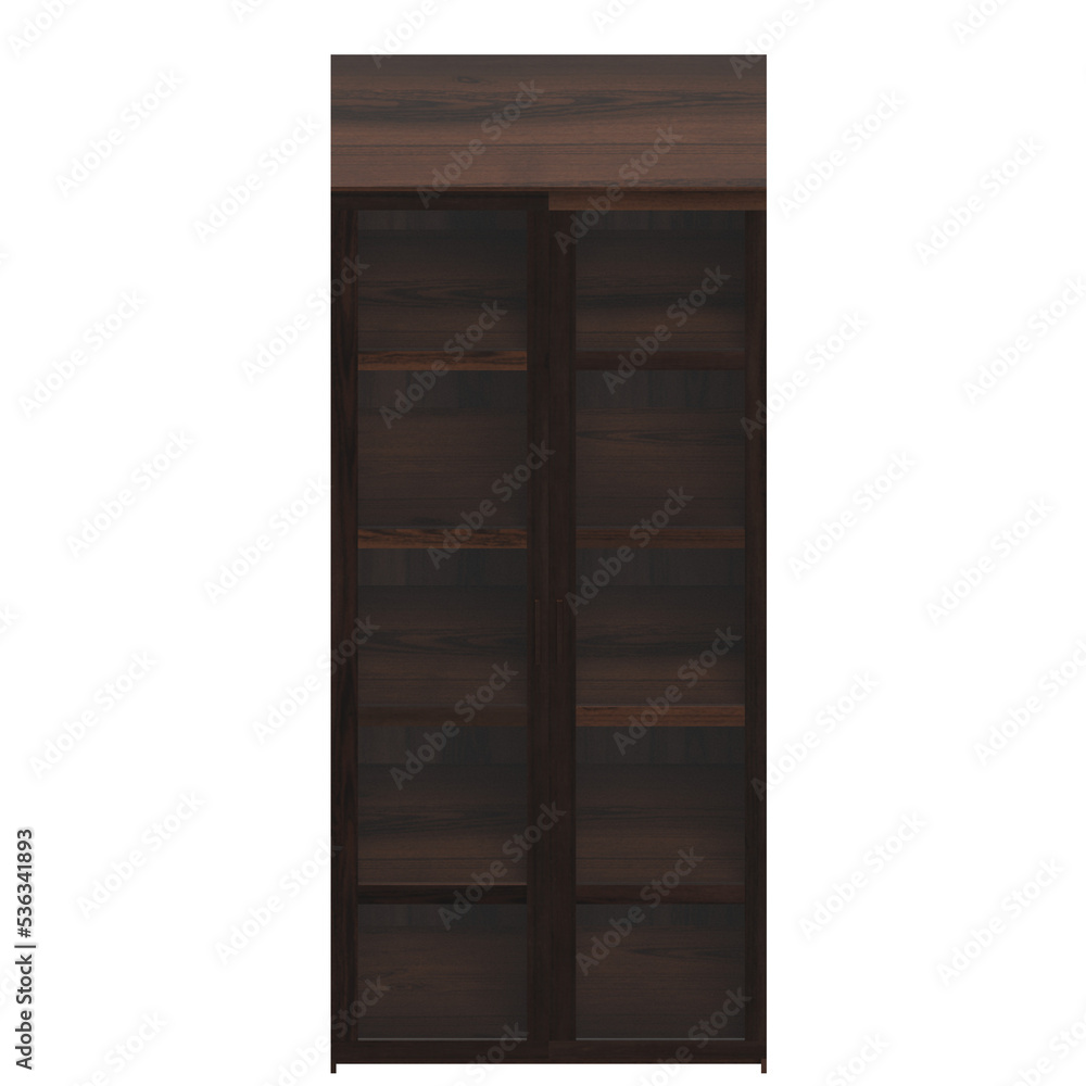 Obraz premium 3d rendering illustration of a window cabinet bookcase