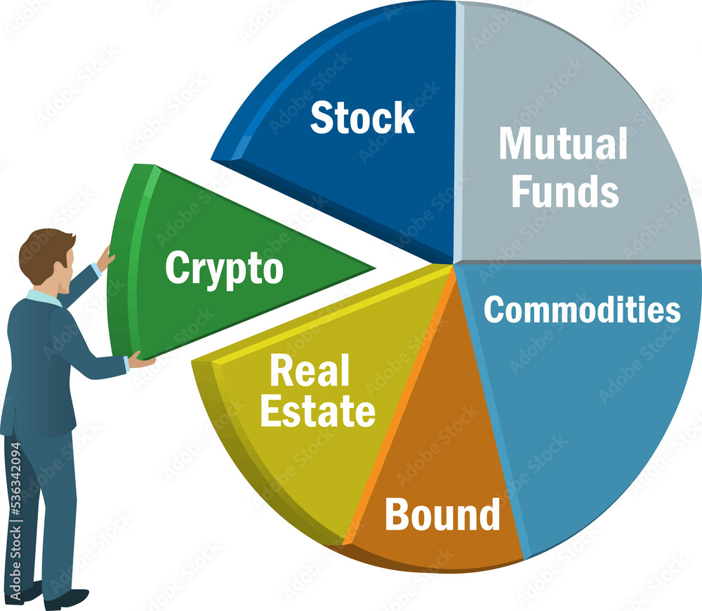 Businessman rebalancing diversification investment on pie graph. Financial allocation investment strategy and and risk management on portfolio. Businessman rebalancing diversification investment on pie graph. Financial allocation investment strategy and and risk management on portfolio.